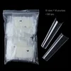 500 PCS French C Curve Nails Tips Clear U Shape Square False Square Design Fake Nail Half Cover Acrylic Tip for Home DIY Manicure 10 Sizes