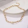 Punk Gold Shell Choker Ketting Verklaring Hip Hop Cubaanse Link Chunky Dikke Ketting Kettingen voor Dames Geschenken Mode-sieraden