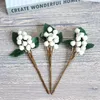 Artificial Flower Big Leaf 12 Fruit Green Plant Christmas Decoration Foam Berry Short Branch String Bean Branch Foam Flower