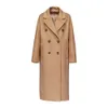 Оригинальный дизайн женщины осень зима элегантные повседневные теплые 100% шерстяное пальто двойной грудью розовый / красный плюс размер шерстяной куртки 201218