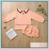 Conjuntos de roupas Bebê Crianças Baby, Maternidade Meninas Algodão Roupa Roupas Crianças Cores Sólidas Tops + PP Shorts 2 Pcs / Sets Verão moda roupas Z1