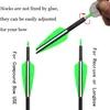 28" 30" 31" Spine 500 Mixed Carbon Arrow Hunting Archery 3" Green White Plastic Vane OD 7.6MM for Recurve Compound Bows