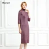 Marwin -Moming Long Half Turn -Down Collar Sticke Pullovers Solid Primer Shirt Sticked Dress Winter Sweater High Qulaity 201225