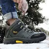 Men Winter Snow Boots Waterproof Non-slip Sneakers Warm Men's Boots Outdoor Male Hiking Boots Rubber Wear-resistant Work Shoes 220107