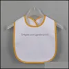 Ander home textiel textiel tuin sublimatie leeg baby bib diy warmteoverdracht peuter burp doeken polyester witte feeder slabbs DWB13512 D