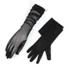 Elegant Women Black Gloves Ultra-Thin Long Summer Driving Cycling Sexy Sunscreen Gloves Female Anti-UV Elasticity Lace Mesh 22173