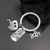 2021 Find Joy In The Journey Charms Keychain Happy Camper RV Trailer Key Chain Enjoy Retirement Keyring for Boss and Coworker Gift
