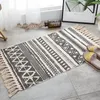 Retro Bohemian mattan handvävt bomullslinne matta sängen geometriska golvmatta vardagsrum sovrum heminredning 220224