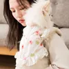 Princess Flower Lace Dress Spring Summer Clothes For Small Party Dog Kjol Valp Pet Costume Pets Outfits 201128203L