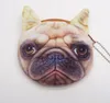 3D Kedi Köpek Yüz Peluş Sikke Çanta Kılıfı Sevimli Yavru Pug Başkanı Fermuar Kapatma Cüzdan Karikatür Hayvan Çanta Kolye Charm Moda Tasarım