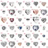 925 Sterling Silver Angel Mom Family Heart series Shine Beads Fit Pandora Charms Bracelets Women DIY fashion Jewelry