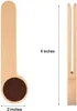 2 In 1 Wood Coffee Scoop With Bag Clip Tablespoon Solid Beech Wooden Measuring Tea Bean Spoons Coffee Bags Sealer