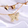 Multilayer Butterfly Necklace Chokers Gold Butterfly Halsband Kvinnor Halsband Pendants Fashion Jewelry Will and Sandy Gift