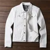 Printemps Automne Rouge Blanc Noir Jaune Vert armée Jeans Veste Hommes Slim Streetwear Denim Veste Hip Hop Bomber Veste Homme LJ201013