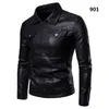 Hooded Plus Fleece Biker Jaqueta de Couro Homens Casaco de Pele Motocicleta Pu Casual Slim Fit Macho Slim Fit Outwear tamanho M-5XL, GA538 C1120