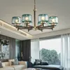 Candelabro led moderno para decoración del hogar, candelabro de vidrieras, luz de lujo para sala de estar, dormitorio, comedor, iluminación de candelabro