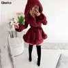 Umeko Frauen Winter Parka Mäntel Lange Baumwolle Lässige Fell Kapuze Jacken Frauen Dicke Warme Parkas Weibliche Mantel Rock Mantel 211220