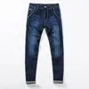 Ly Fashion Men Jeans Slim Fit Elástico Lápiz Pantalones Caqui Azul Verde Color Algodón Marca Classical Jeans Hombres Skinny Jeans 201128