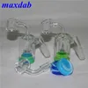 Glass Bongs Hookah Ashcatcher 90 45 grader med 4 mm tjock kvarts banger nagel silikonbehållare burk vatten rörtillbehör