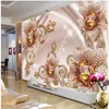 European luxury jewelry magnolia flowers wallpapers modern wallpaper for living room 3d stereoscopic wallpaper