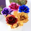 24K Gold Foil Artificial Rose Flower Branch Romantic Lover Fake Rose Flower Wedding Decoration for Valentine's Day Gift New1214L