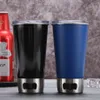 17oz 500ml öl tumbler med inbäddad flasköppnare vinmugg vatten kopp juice glas singel lager 18/8 rostfritt stål staplat förpackning praktiskt öppning säker drinkware