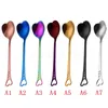 Stainless Steel Coffee Stirring Spoon Hollow Heart-Shaped Scoop Dessert Cake Ice Cream Spoons Kitchen Cafe Wedding Scoops T9I001776