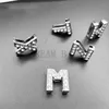 Colgantes de letras deslizantes de diamantes de imitación completos de A-Z de 10mm, colgantes de 26 letras del alfabeto inglés, colgantes de abalorios para mujeres y hombres, collar de pulsera DIY