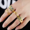 summer new Gold-plated S925 hip hop luxury fashion ring drop shipping delicate miami cuban link chain rings women boy jewelry