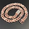 Chains 14mm Miami Heavy Lock Clasp Cuban Link Chain Gold Silver Color Necklace Iced Out Rhinestones Bling Hip Hop Jewelry1