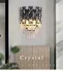 American crystal wall light lamps black metal design indoor decorations led sconce bedside bathroom mirror