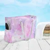 Einkaufstaschen Neue Strand-Einkaufstasche Damen Nylon-Einkaufstasche Pink Galaxy Unicorn Print Stoff-Umhängetasche Öko-Handtasche Tote Wiederverwendbare Shopper-Taschen 220310
