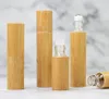 Natural Bamboo Glass Essential Oil Bottle 3ml/5ml/10ml Refillable Empty Essential Oil Perfume Fragrance Scent Steel Roller Ball Bottles SN51