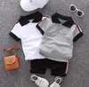 Baby Summer Suits Boys Preppy Style Two-piece Sets Children Casual Outdoorwear Kids Solid Color T-shirt + Shorts Clothing set Sets