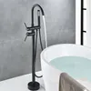 Bathtub Floor Face Faucet Único Misturador Misturador Torneira 360 Rotação Bico com ABS Handshower Misturador Misturador Showe Floor Faucet