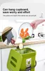 1pc Trash Can With Lid Wall Mounted Sanitary Bucket Kitchen Cabinet Door Hanging Plastic Waste Bin Storage Cleaning Tools 211222