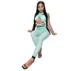 Sheer Yoga Pants Two Piece Sets For Women 2022 Designer Clothing Sexy Crop Top And Mesh Leggings Bodysuit Matching Sets