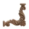 Decorative Objects & Figurines Ornamental Retro Carved Exquisite Floral Leaves Rubber Wood Furniture Corner Cabinet Applique Decal1