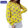 Atacado - Mulheres Hoodies Suéter Amarelo Donuts bonitos Impresso Sportsuit Big Pocket Design Outsidetracksuit Mulher Udaderas Muje Plus Size1