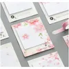 Mohamm 30pcs American Cherry Blossom Kawaii 귀여운 스티커 노트 메모 패드 일본 스타일 다이어리 문구 플레이크 스크랩북 Deco F Jlllqd