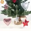 3pcs DIY Noel Heartstartree kumaş payetler kolye çocuklar için Süslemeler Noel Hediyeleri Ağaç Süslü Süslemeleri y201020