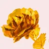 Fashion 24k Gold Foil Plated Rose Creative Gifts Lasts Forever Rose for Lover's Wedding Valentine Day Gifts Home Decoration EEA3381