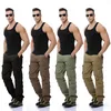 Pantalones para hombre Pantalones sueltos tácticos del ejército Pantalones multibolsillos militar Carga de color sólido para hombres pantalon homme Plus 46 201221