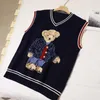 Camisolas das Mulheres Uvrcos Oversize Mulheres Outono Inverno Knitwear Pullovers Casual Coreano Meninas Bonito Urso de Teddy Jaquard Camisola V-Neck Knitt