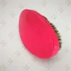 MOQ 100 pezzi Fornitore Amazon Spazzole a onda a 360 ° LOGO personalizzato Setole di cinghiale Spazzola a palmo curvo per capelli corti Rosa