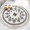 Nordique maroc rond bohême ethnique gland jaune Mandala tapis salon coton lin grands tapis moderne classique 201214