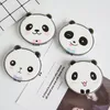 Kompaktowe lusterka Lusterki Dziewczyny Cute Cartoon Panda Drukuj Podróż Przenośne Okrągłe Składane Mini Kieszonkowy Makijaż Lustro Dwuosobowy Student Gift Rand Rand