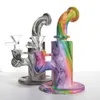 Siliconen waterpijp 6.2 inch glazen bong met glazen kom Olierigs met afbeeldingen Food Grade Silicone Bongs