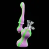 Cabaça em forma de plataforma de vidro bongo tubulações de água tubulações de água tigela de silicone bongs heady mini tubos de cera plataformas erva borbulhante narguilhahs