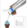 500ml Aluminium Cream Gun Fresh Cream Cake Verktyg Foamer Laddare Skum piskad efterrätt Dispenser Whipper Making Decorating